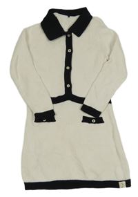 Bílo-černé pletené šaty s límečkem George