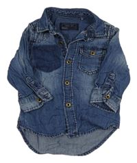 Tmavomodrá rifľová košeľa Next