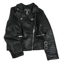 Černý crop koženkový křivák C&A