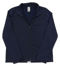 Tmavomodrá sportovní funkční propínací mikina Decathlon