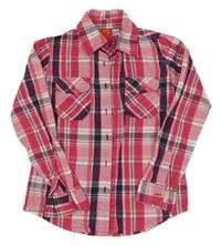 Růžová kostkovaná halenka 