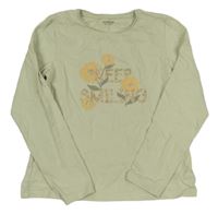 Mintové tričko s nápisom Vertbaudet