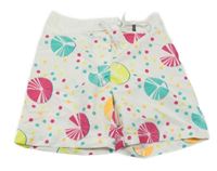 Bielo-farebné plážové kraťasy s ovociem Trespass