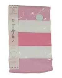 Nové - 5x bielo-ružové body s krátkým rukávom dunnes