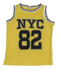 Žlté športové tielko s nápisom Dopodopo