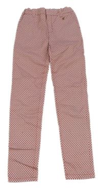 Ružovo-biele vzorované plátenné skinny nohavice Tommy Hilfiger