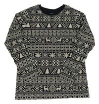 Černo-béžové vzorované pyžamové triko M&S