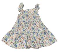 Bielo-farebné kvetované šaty Primark