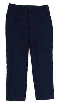 Tmavomodré spoločenské chino nohavice H&M