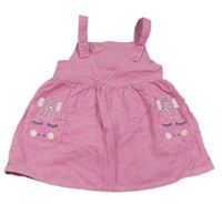 Růžové manšestrové laclové šaty s jednorožci Primark