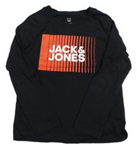 Černé triko s logem Jack & Jones