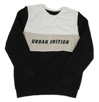 Černo-bílo-béžová mikina s nápisem Primark