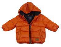 Oranžová šusťáková zimní bunda s kapucí Next