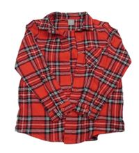 Červeno-černo-bílá kostkovaná flanelová halenka Little kids