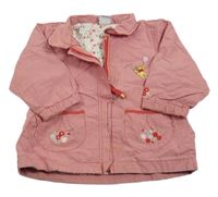 Červeno-bílá kostkovaná šusťáková jarní bunda s Medvídkem Pú H&M