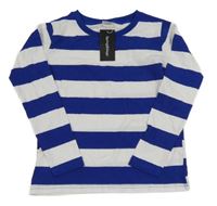 Nové - Tmavomodro-bílé pruhované triko 