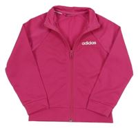 Růžová propínací thermo mikina s logem Adidas