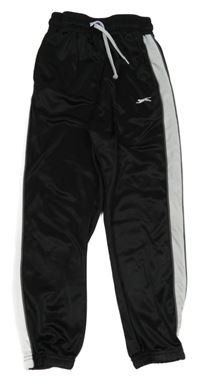 Černo-bílé sportovní tepláky s pruhy Slazenger