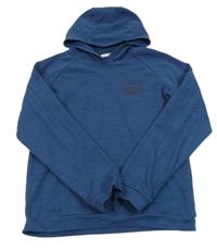 Tmavomodrá melírovaná športová funkčná mikina s potlačou a kapucňou Mountain Warehouse