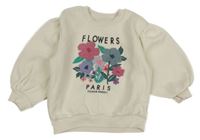 Smotanová mikina s kvetmi a nápismi Nutmeg