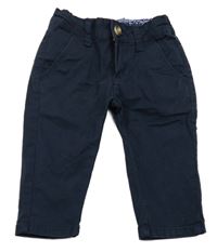 Tmavomodré plátěné chino kalhoty 