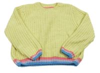 Žlto-modro-ružový žinylkový sveter M&S