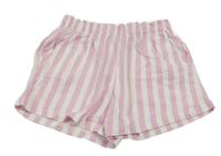 Bielo-ružové pruhované kraťasy H&M