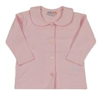 Světlerůžové propínací triko s límečkem 