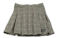 Béžovo-čierno-staroružová kockovaná skladaná sukňa Primark