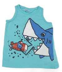 Svetlomodré tielko so žralokom