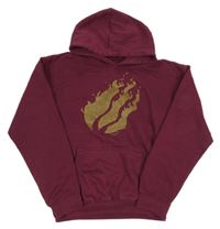 Vínová mikina s plameny a kapucňou