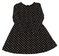 Černo-růžovo-béžové puntíkaté šaty H&M