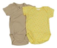 2set - Béžové zavinovací body + žluté vzorované body 