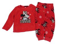 Červené plyšové pyžama s Minnie Disney