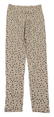 Béžovo-čierne legíny s leopardím vzorom H&M