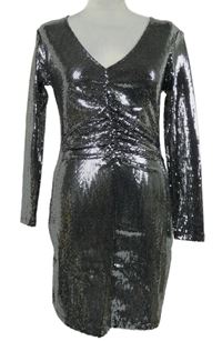 Dámske strieborné vzorované šaty MNG