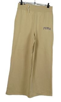 Dámské béžové široké tepláky s logem Puma 
