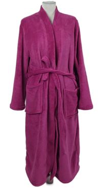 Dámský purpurový chlupatý župan s páskem Luciano