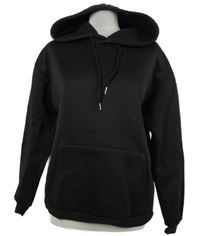 Dámská černá oversized mikina s nápisem a kapucí 