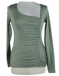 Dámské světlekhaki řasené triko Amisu 