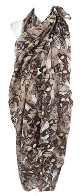 Dámské růžovo-vínové pareo s motýlikmi New Look