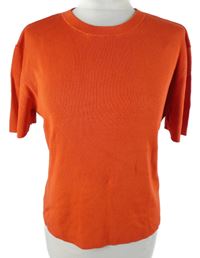 Nové - Dámské červené žebrované pletené tričko H&M