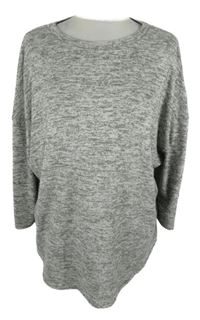 Dámský šedý melírovaný lehký volný svetr Primark 