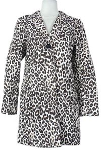 Dámsky hnedo-biely leopardí blejzový kabát H&M