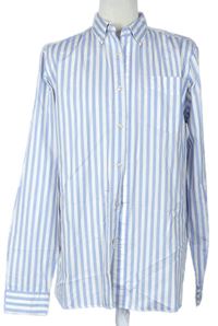 Pánska modro-biela pruhovaná košeľa