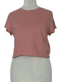 Dámske ružové crop tričko H&M