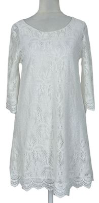 Dámske biele čipkové šaty H&M