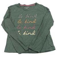 Khaki tričko s nápisom Primark
