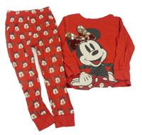 Červené slim pyžamo s Minnie Next