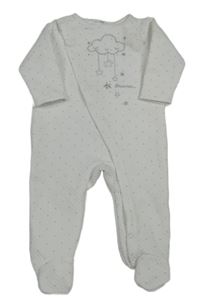 Biely prešívaný overal s hviezdičkami a mráčikom